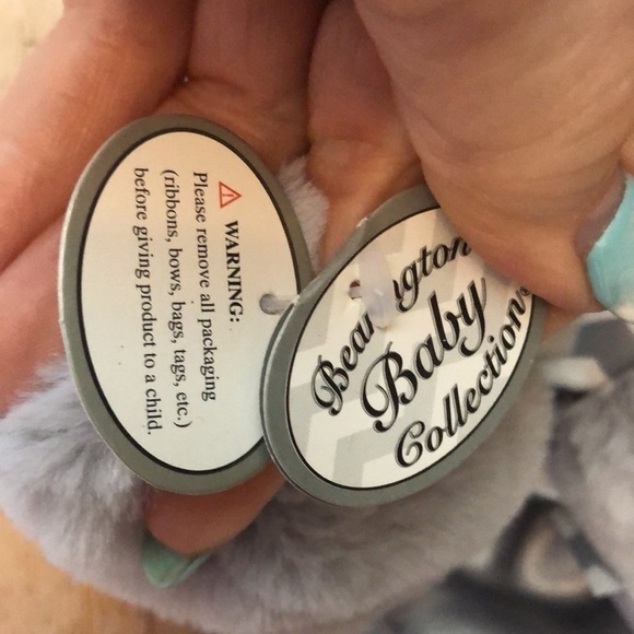 Bearington Baby Collection Elephant Lovey Gray Satin Plush Security Blanket - Picture 6 of 10